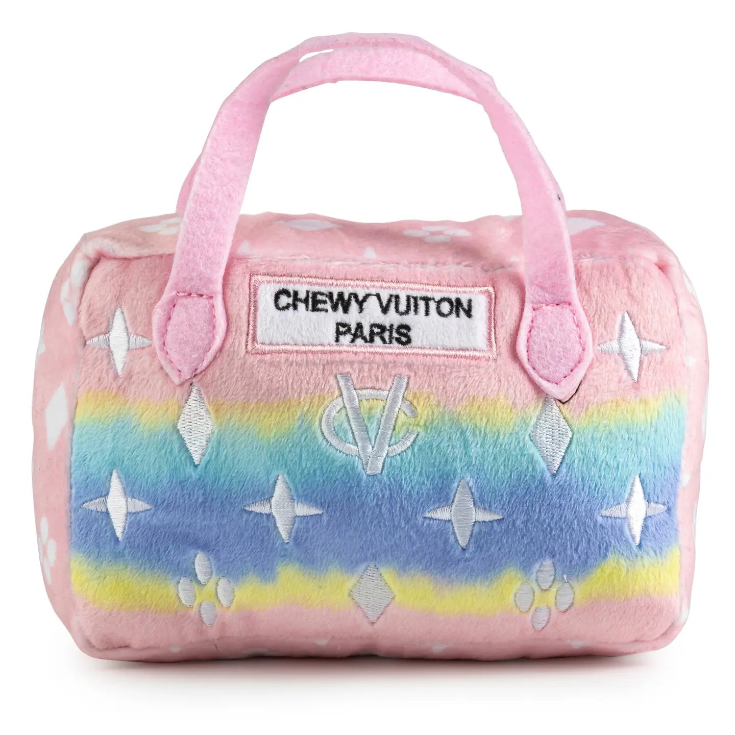 Image of Pink Ombre Chewy Vuiton Handbag Squeaker Dog Toy